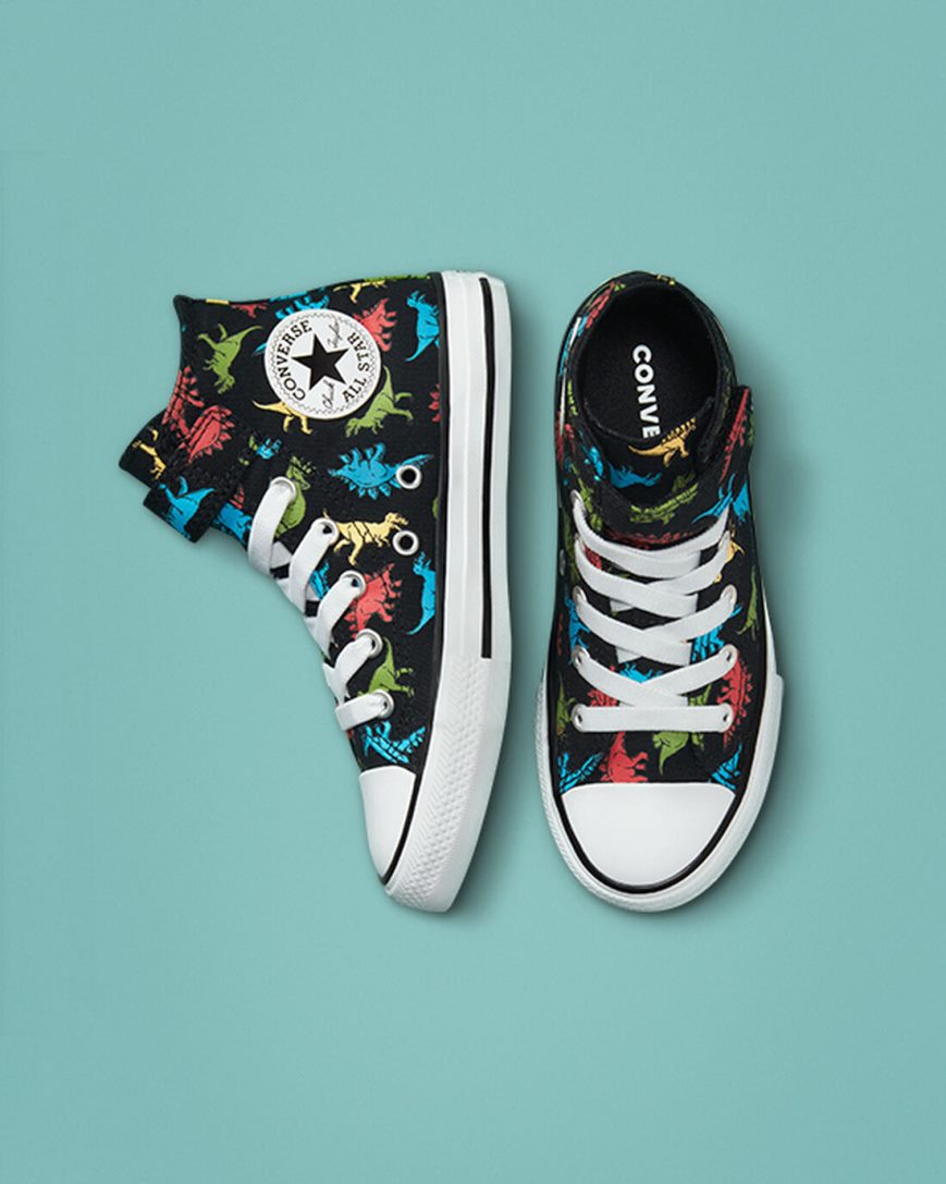 Zapatillas Altas Converse Chuck Taylor All Star Easy-On Dinosaurs Niña Negras Rojas Azules | PE 0P48L7